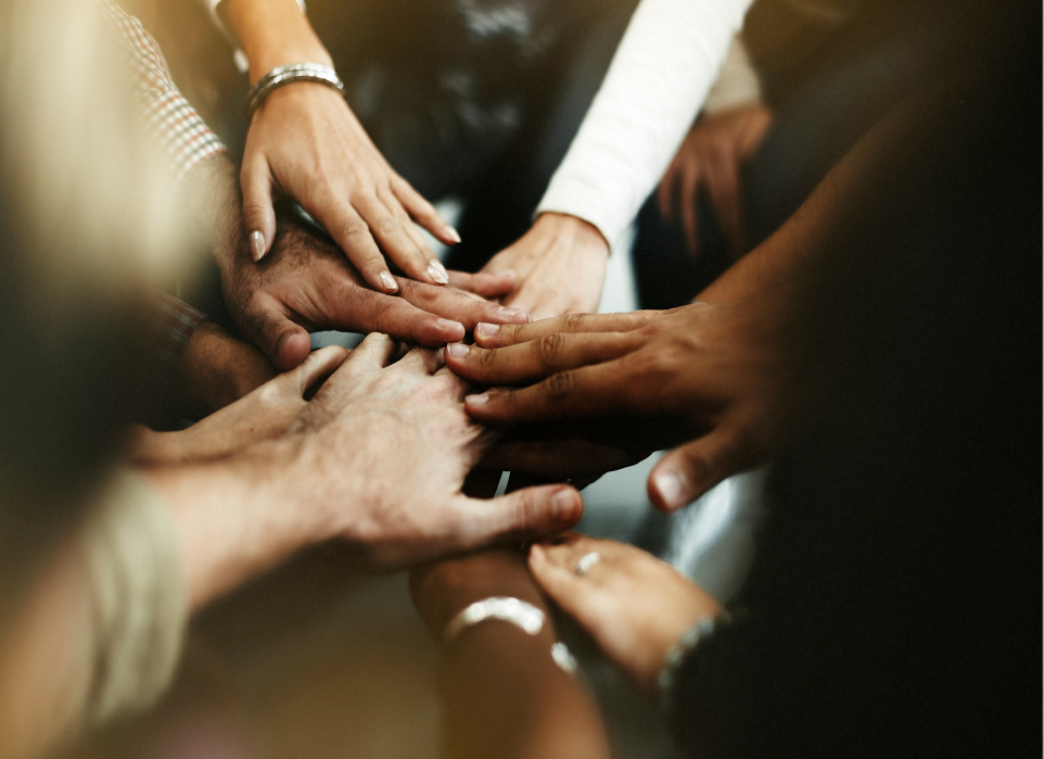 Hands joined in support